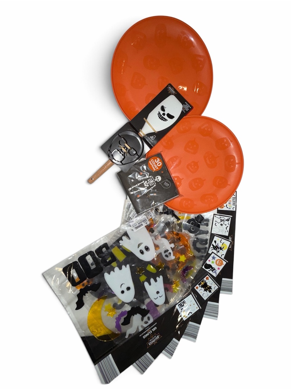 Halloween Party Plate and Decoration Kit - Orange